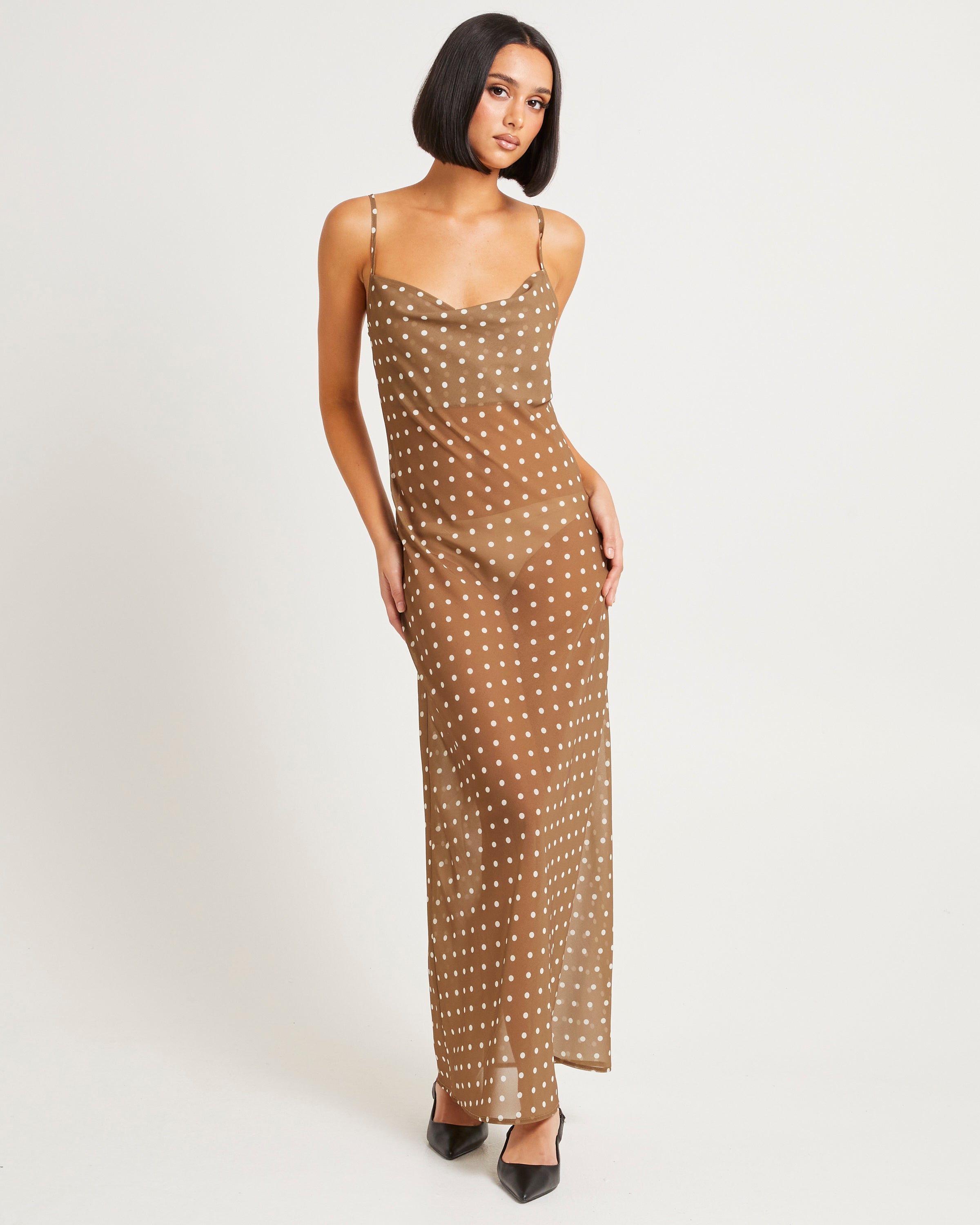 polka dot sheer dress Polka Dot Sheer Dress  Lazy Oaf