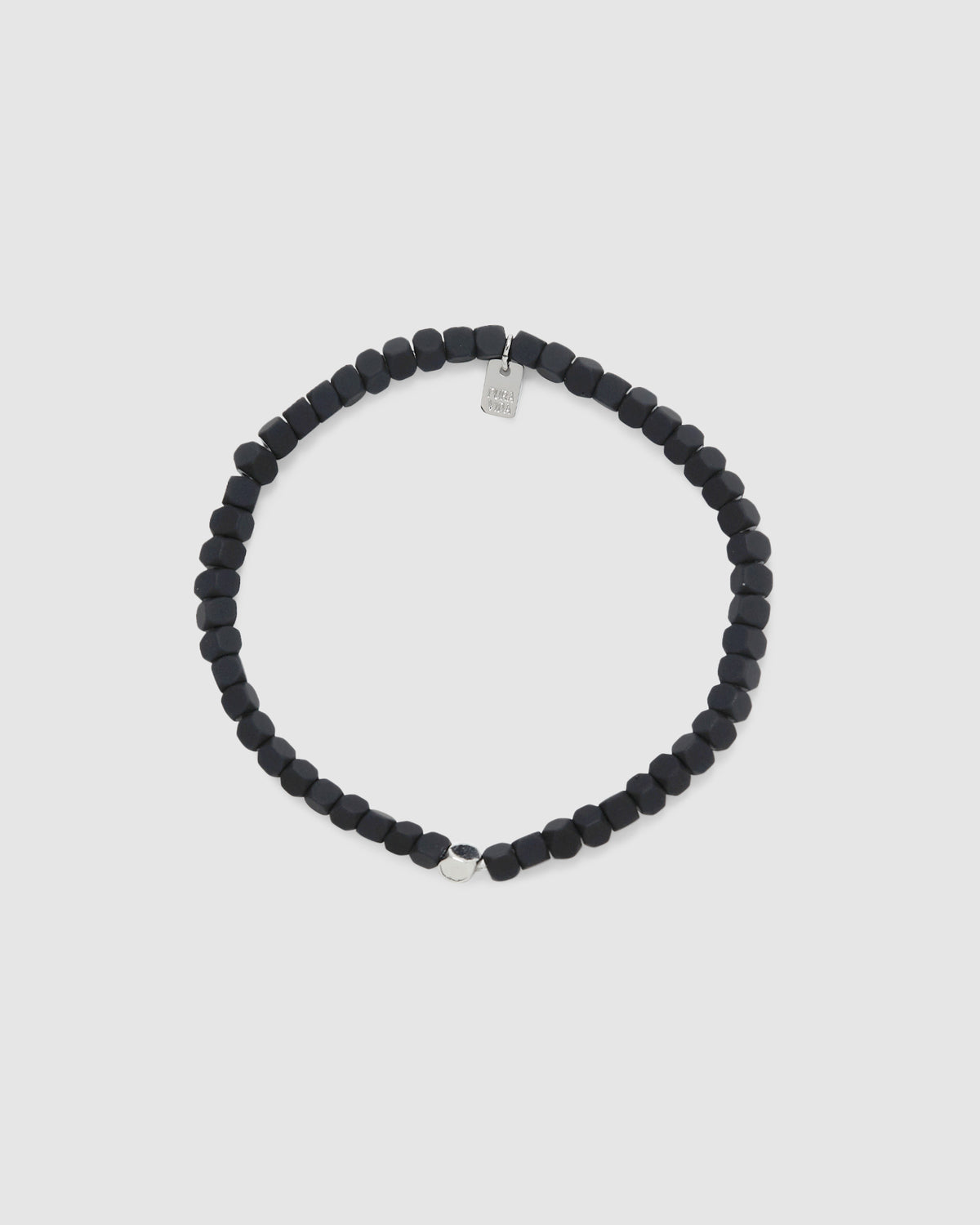 Men's Coated Hematite Stretch Bracelet BLACK