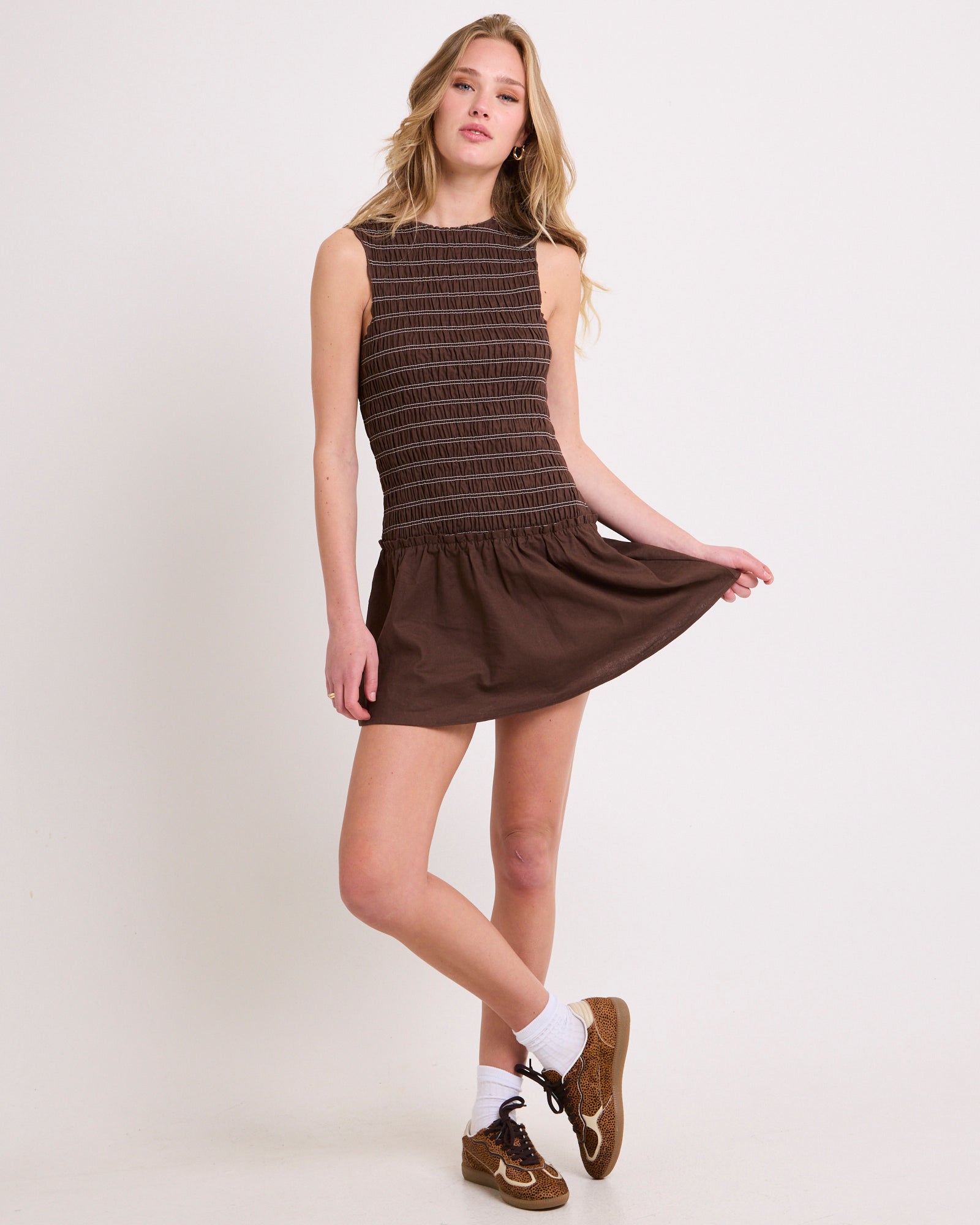 Delmore Shirred Mini Dress main image 0
