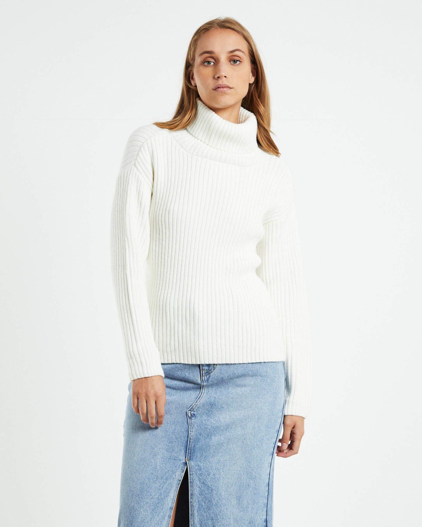 Amina Tie Back Boxy Knit Jumper White