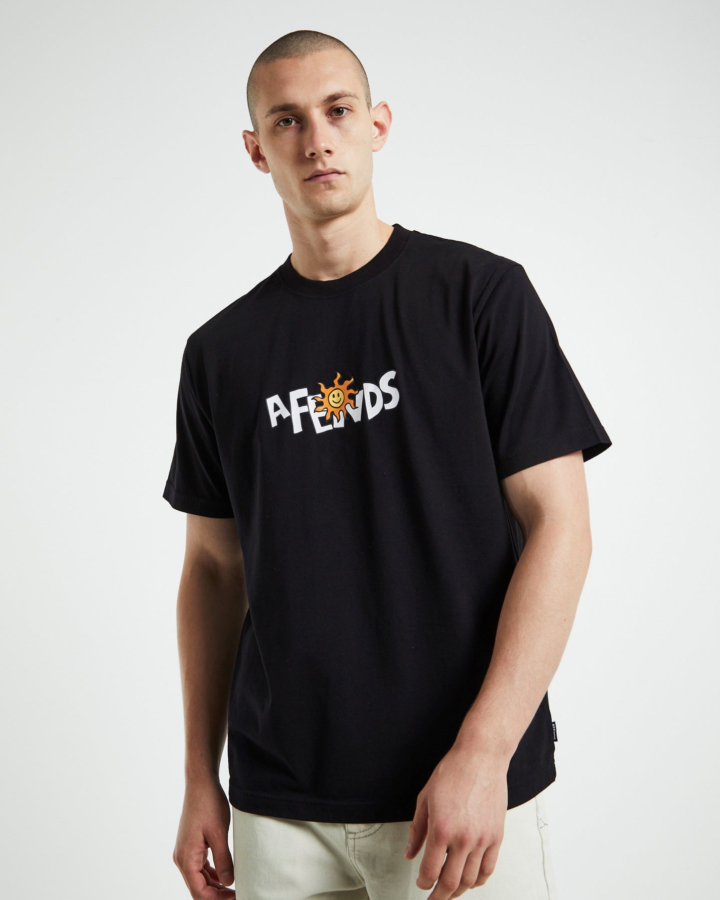Sunshine Recycled Retro Fit Short Sleeve T-Shirt Black