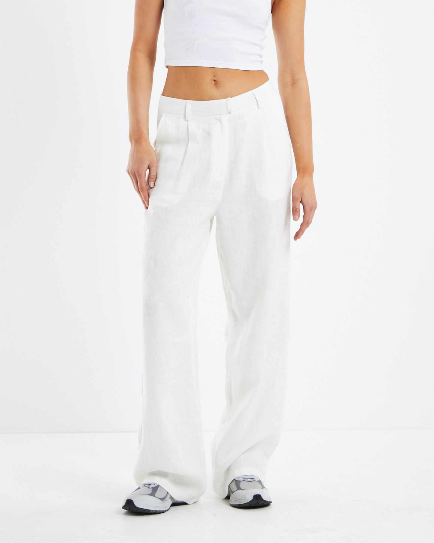 Jaylah Linen Slouch Trousers Cream