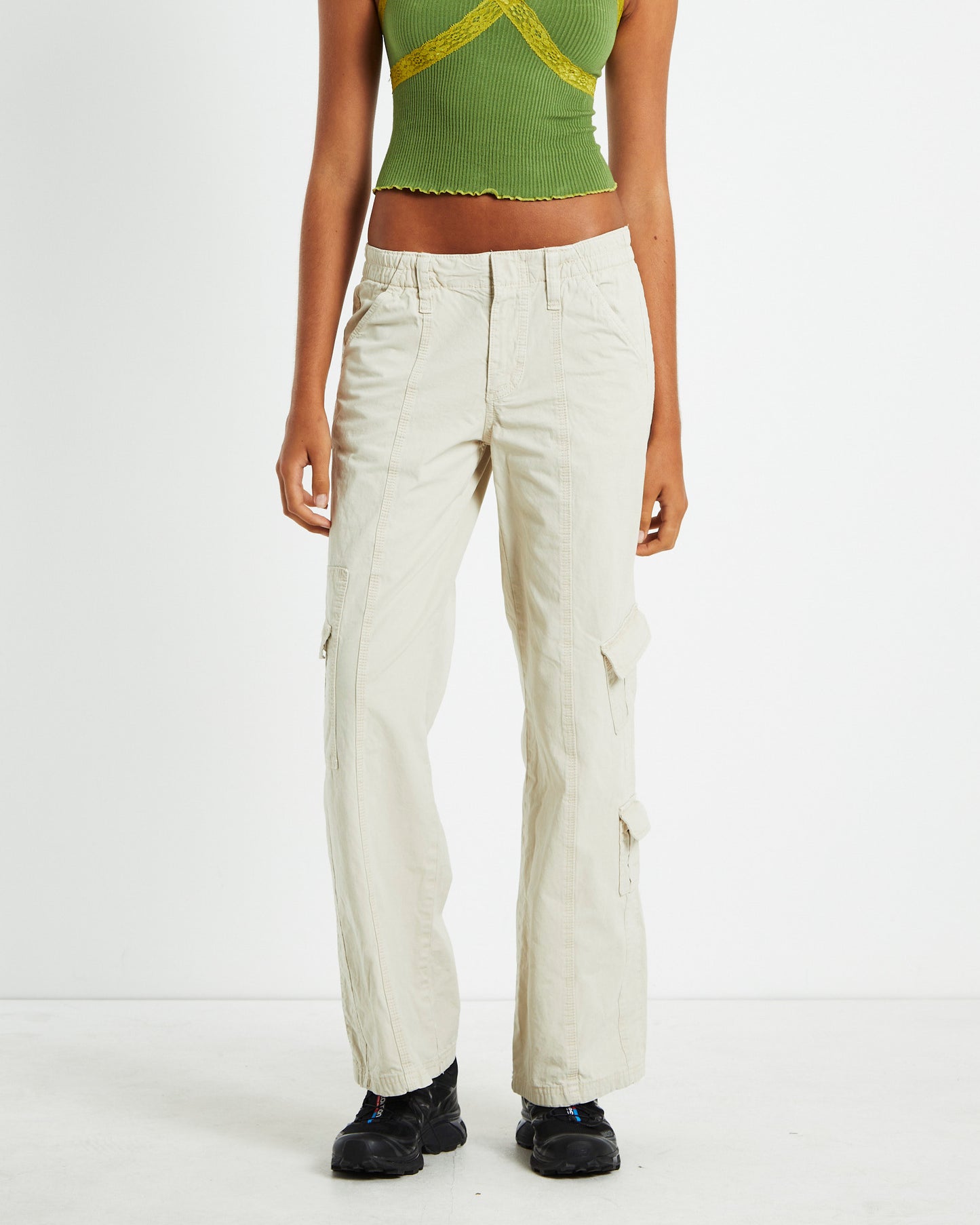 BDG Winter Y2K Cargo Jeans Ecru