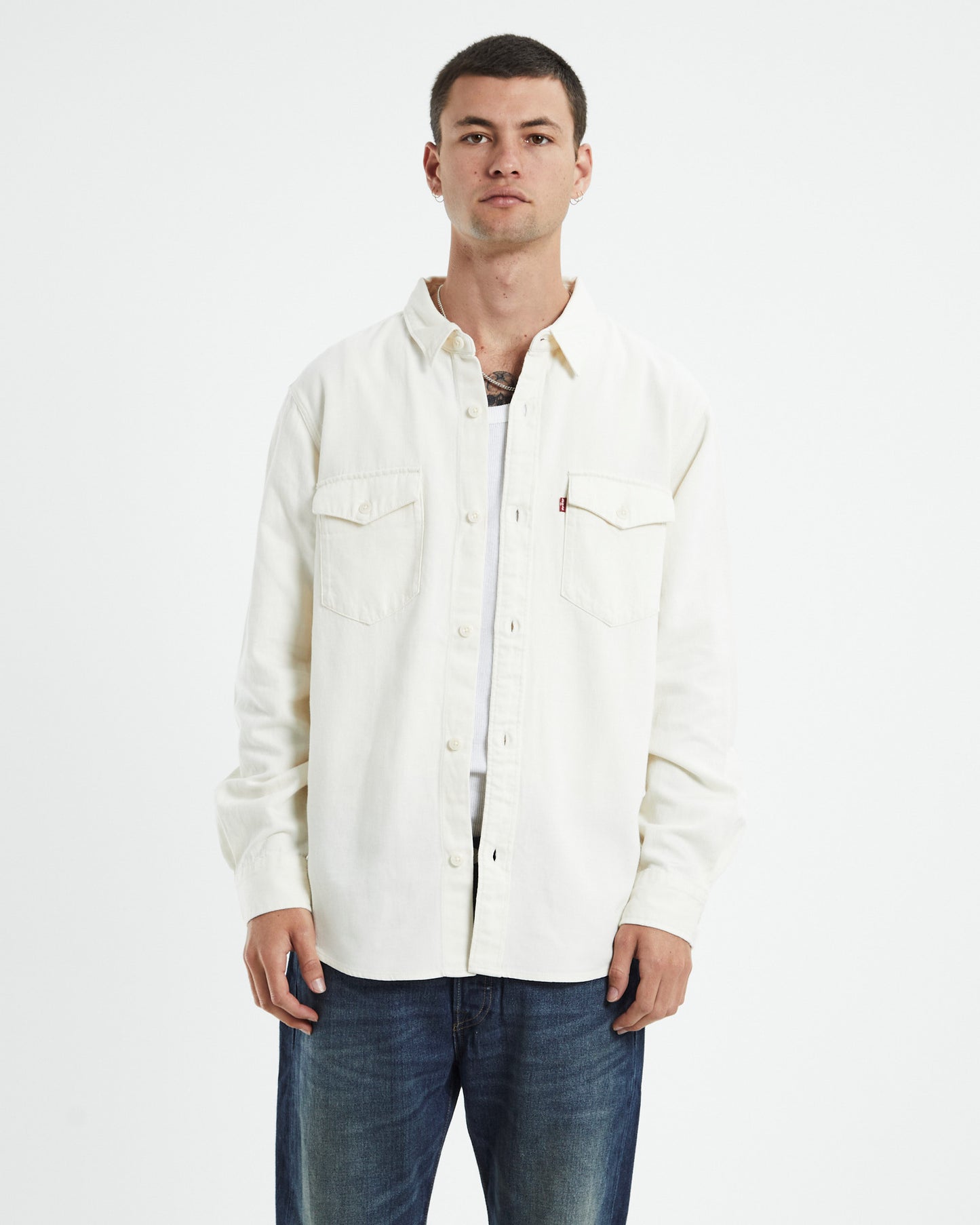 Relaxed Fit Western Shirt Fresh Ecru