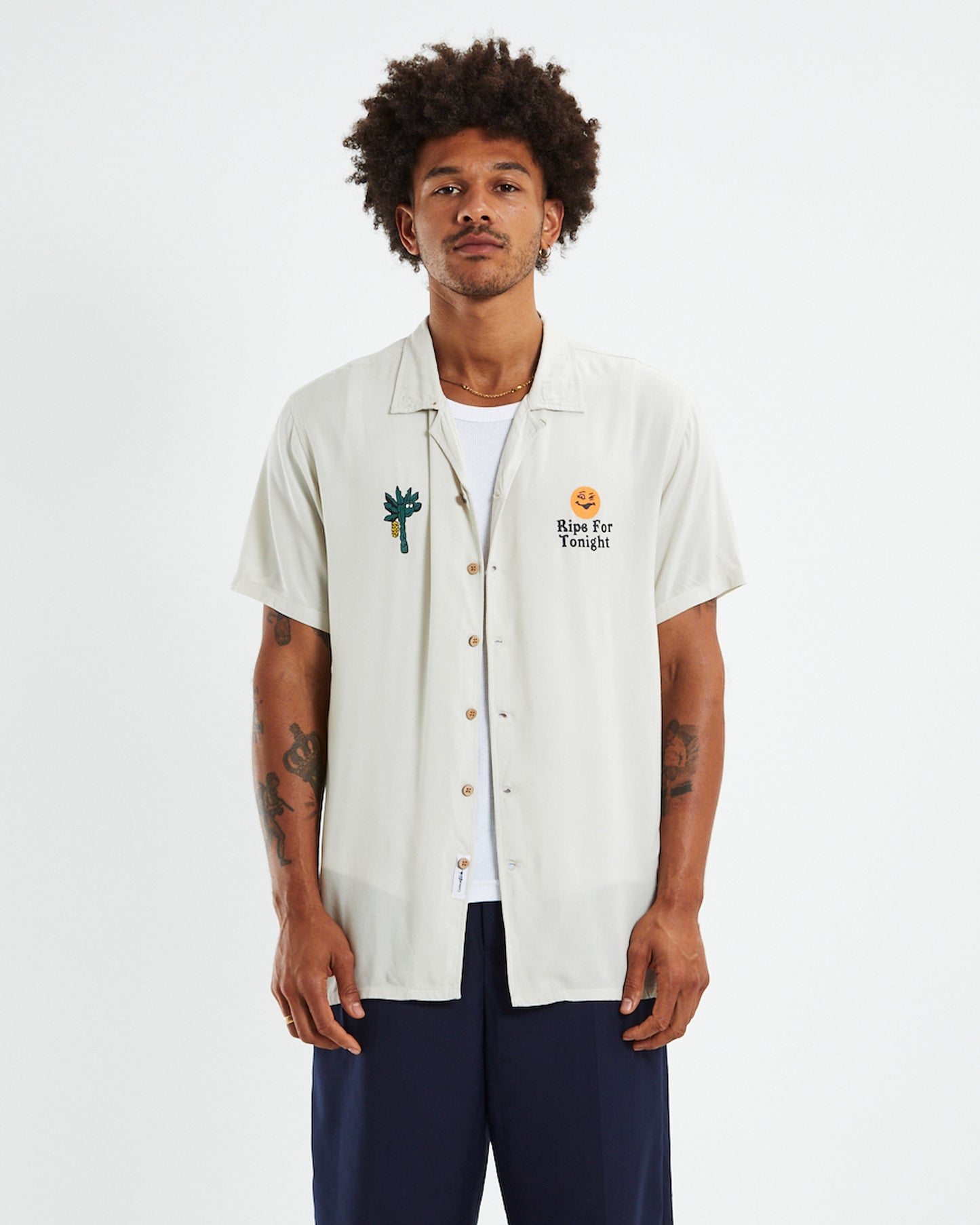Ripe Short Sleeve Shirt Dirty White