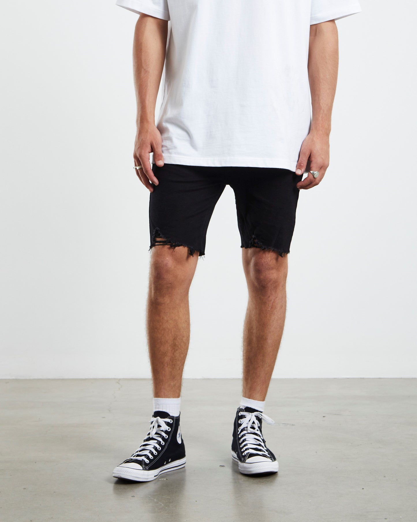 Pistol Denim Shorts Black Night