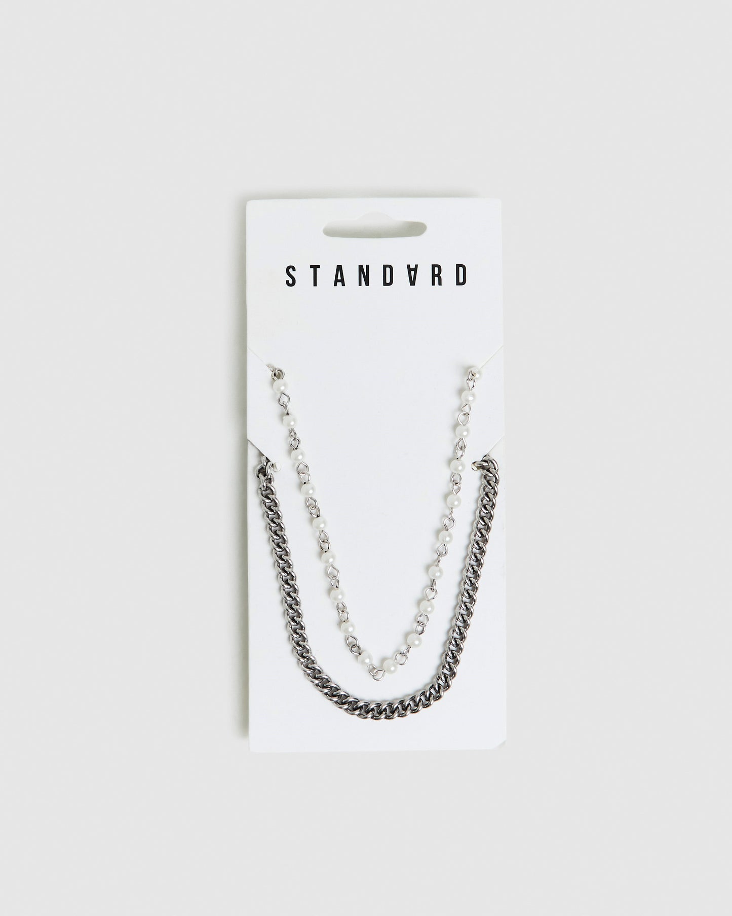 Pearl Necklace 2 Pack Silver Multi