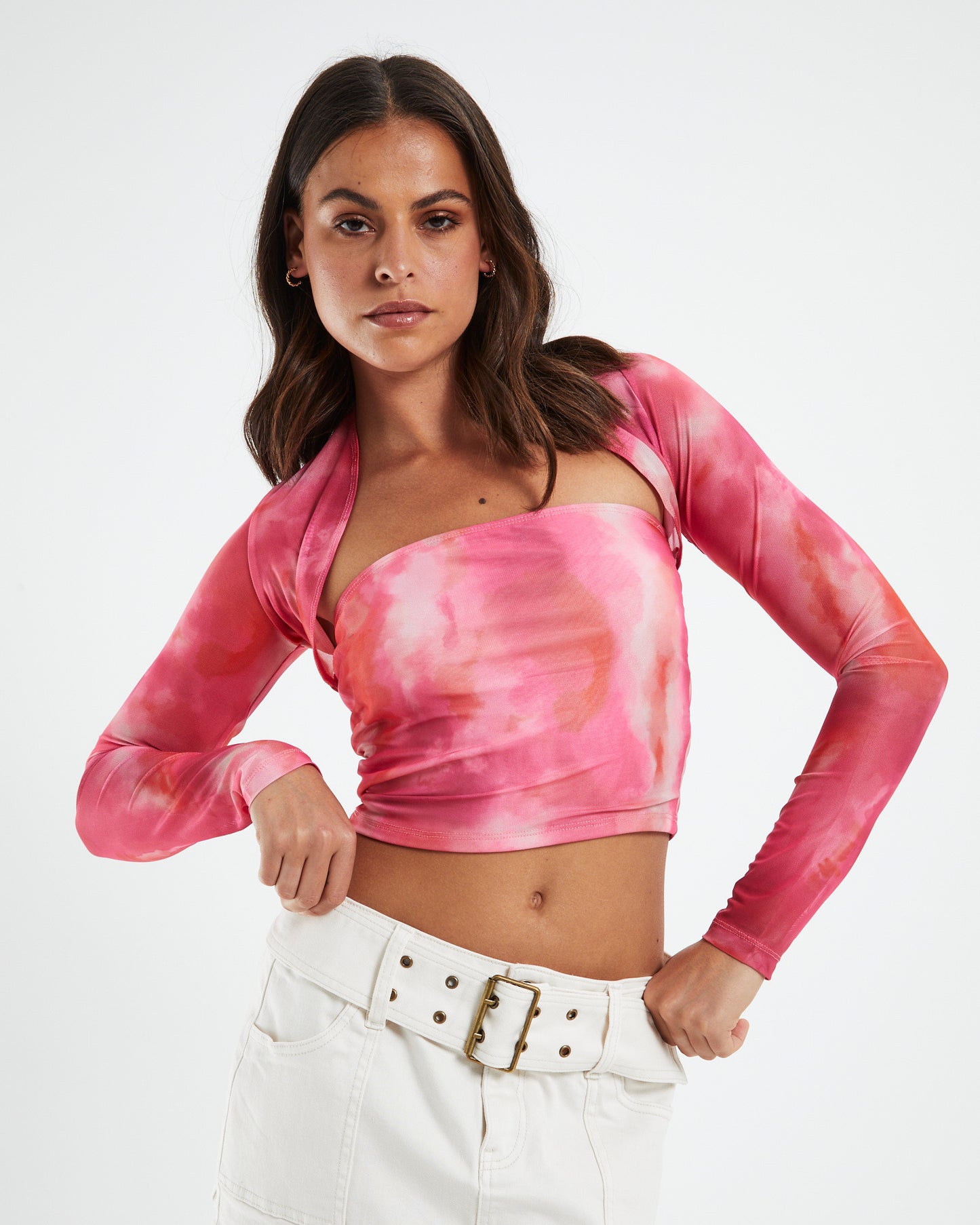 Kouna Bandeau Top Abstract Blurred Pink