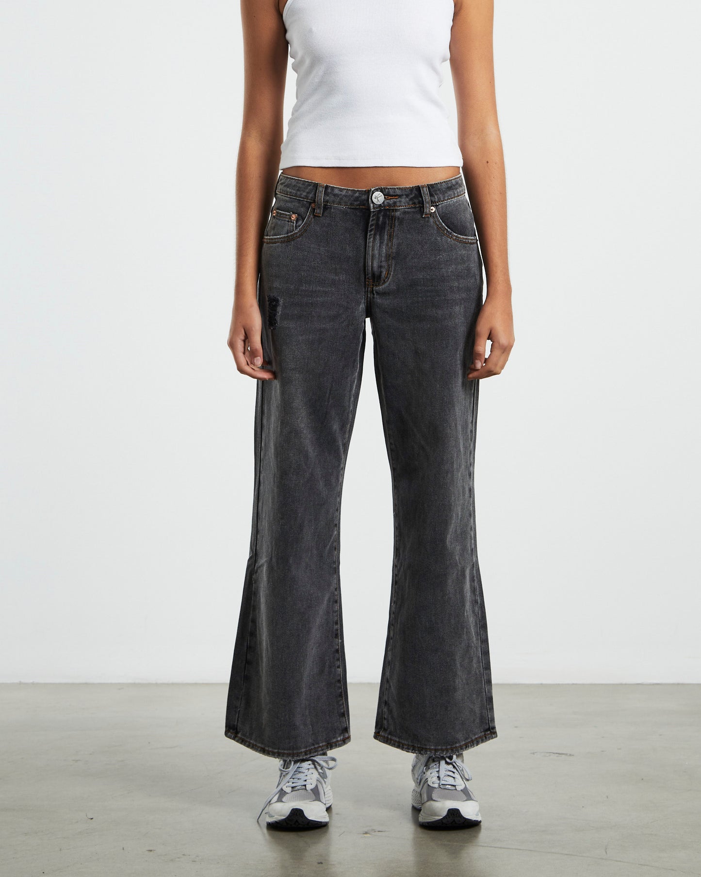 Recycled Lowrider Wide Leg Jeans Black