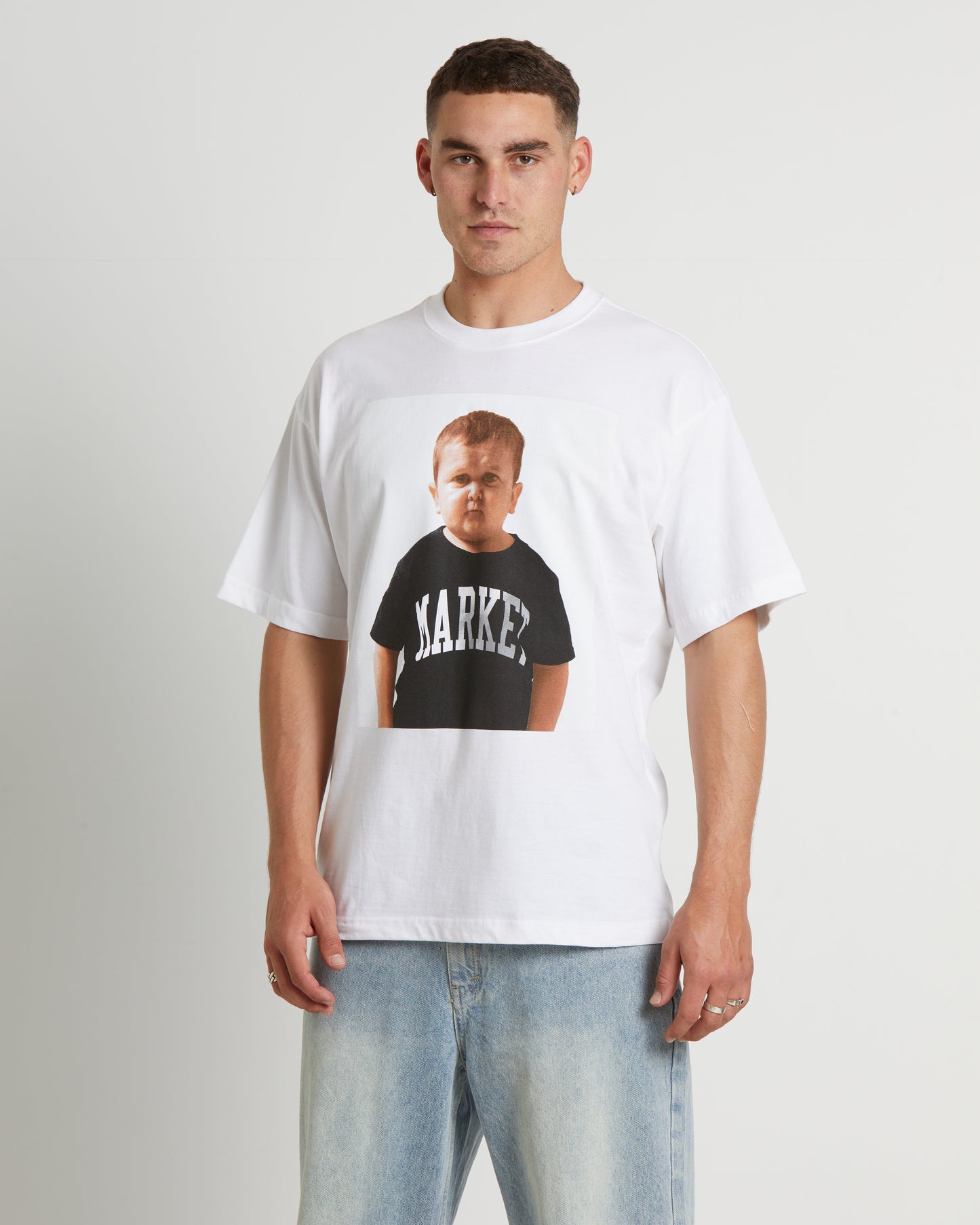 Hasbulla Photo Short Sleeve T-Shirt in White