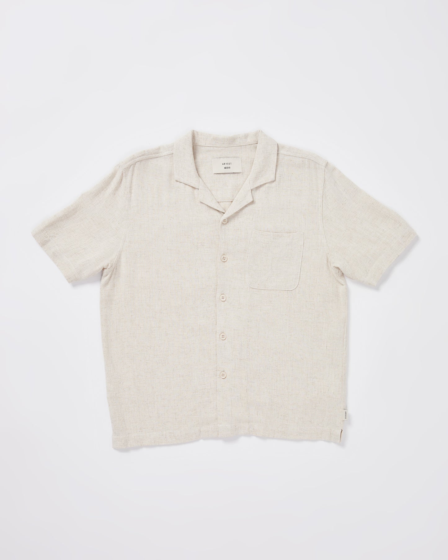Teen Boys Harrison Linen Short Sleeve Shirt in Natural
