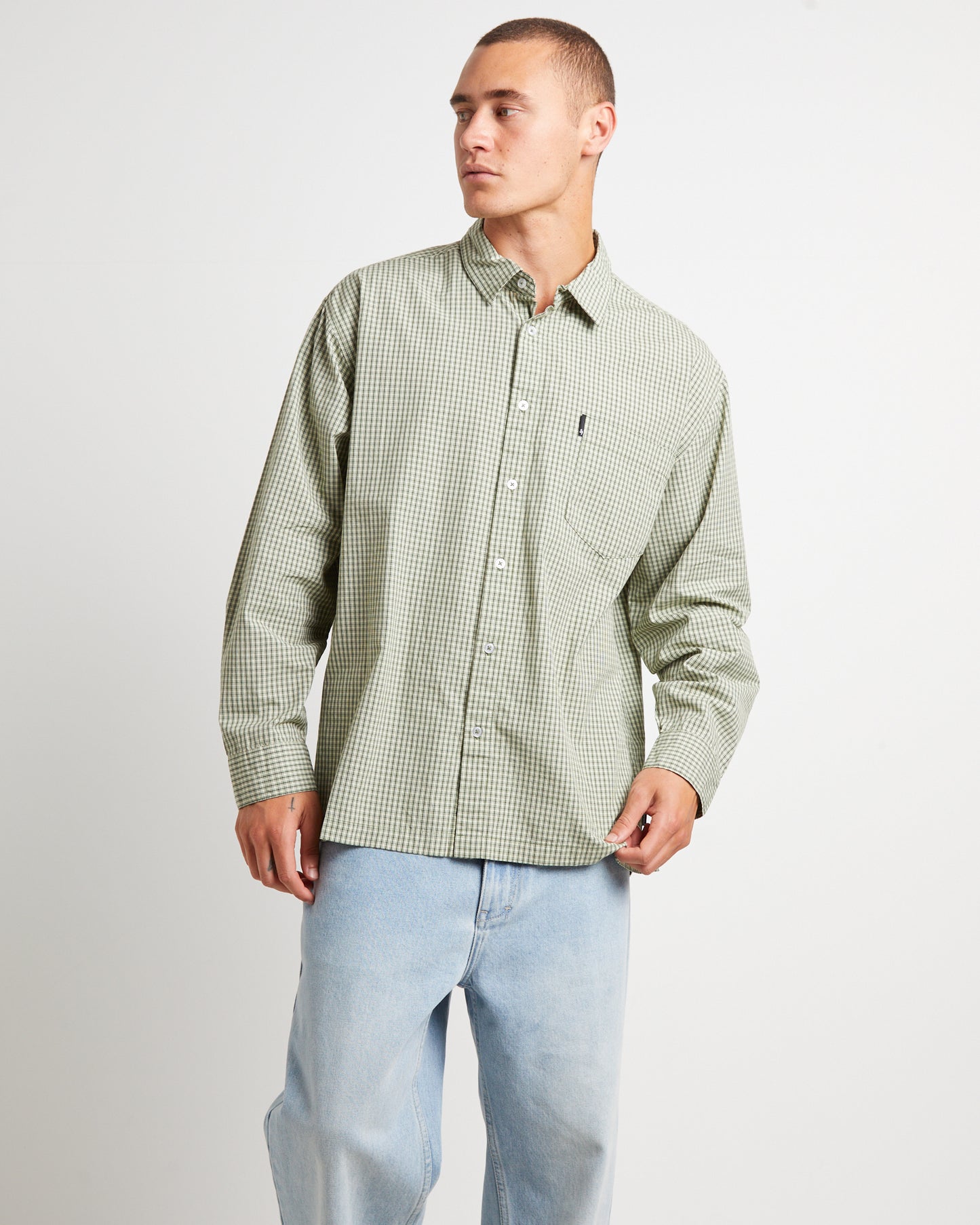 Skate Long Sleeve Shirt in Fatigue Green