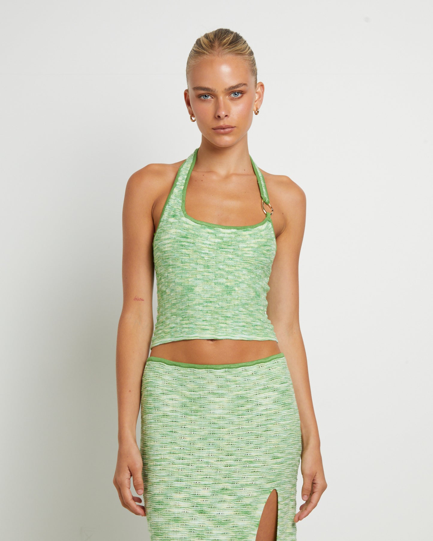 Ombre Assymetric Knit Top in Citrus