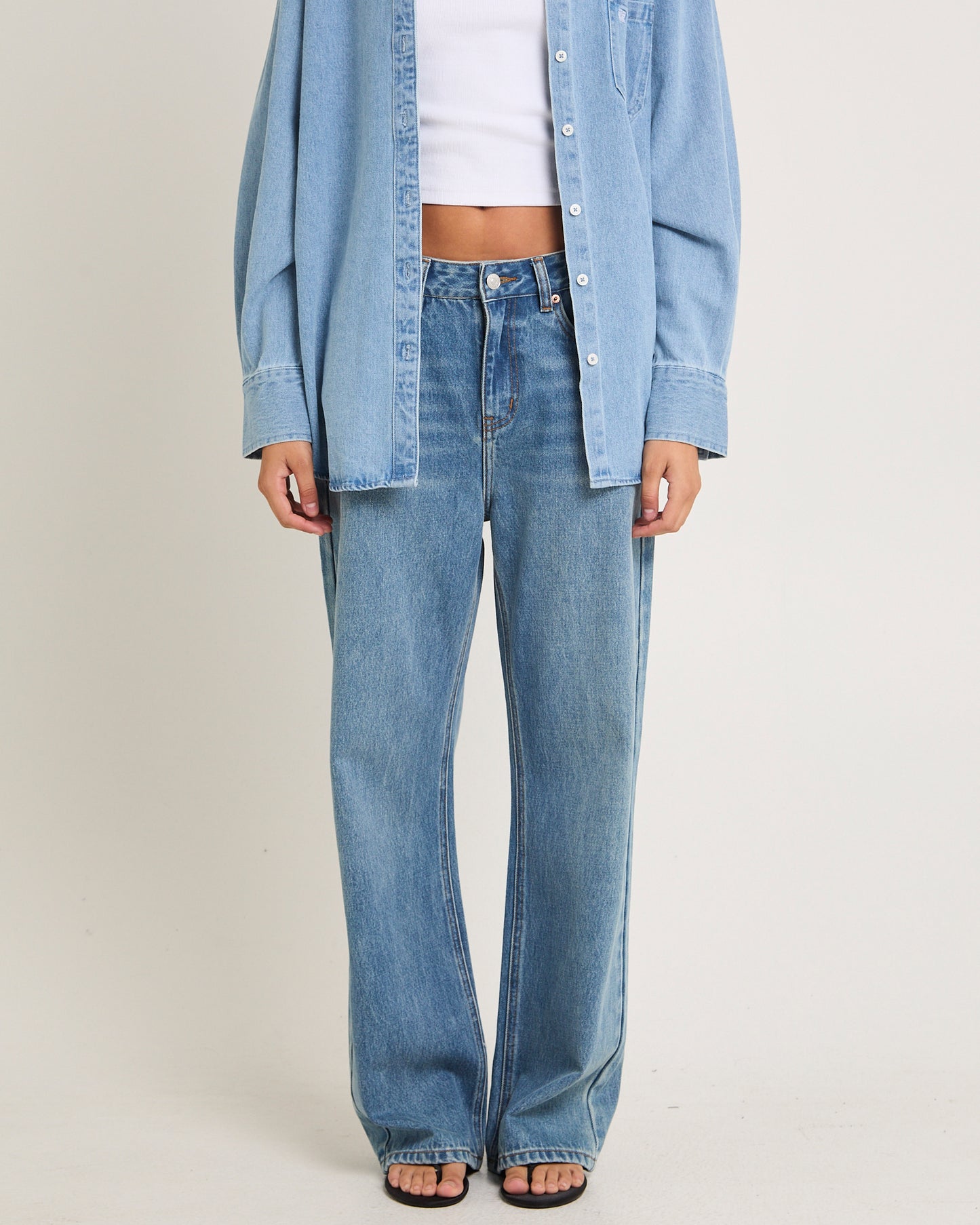 Alexa Mid Rise Relaxed Denim Jeans