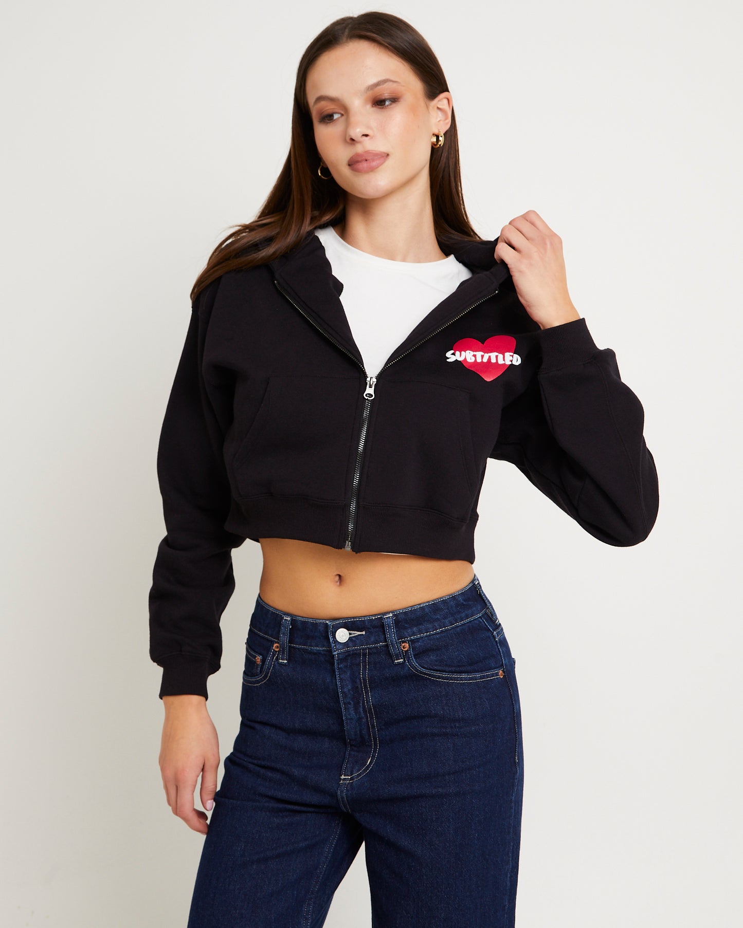 Lovers Club Cropped Zip Hoodie