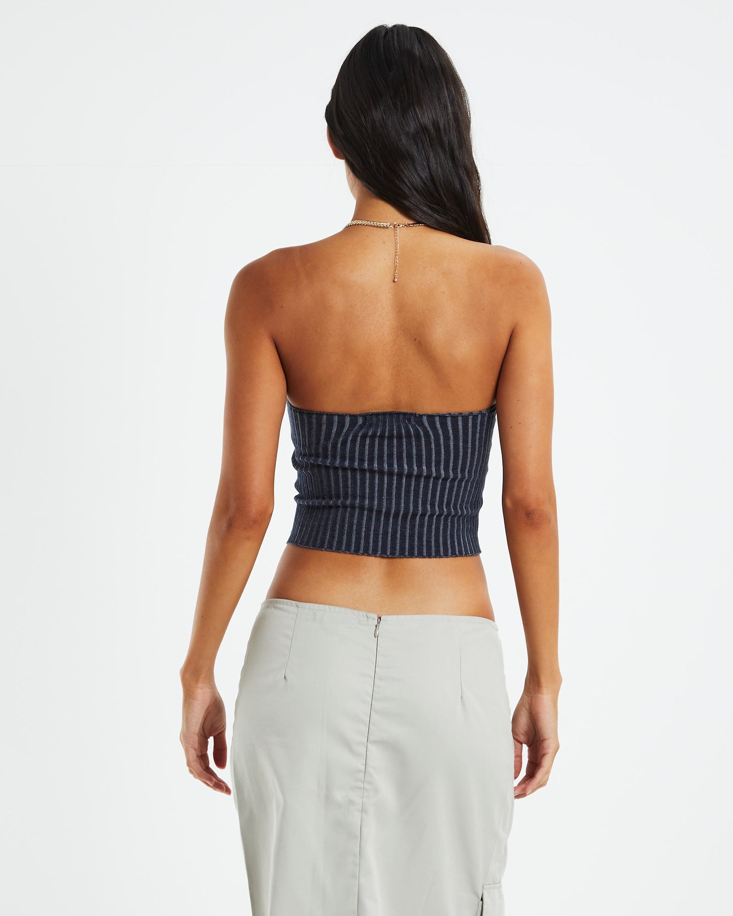 Sinan Tube Top Two Tone Navy