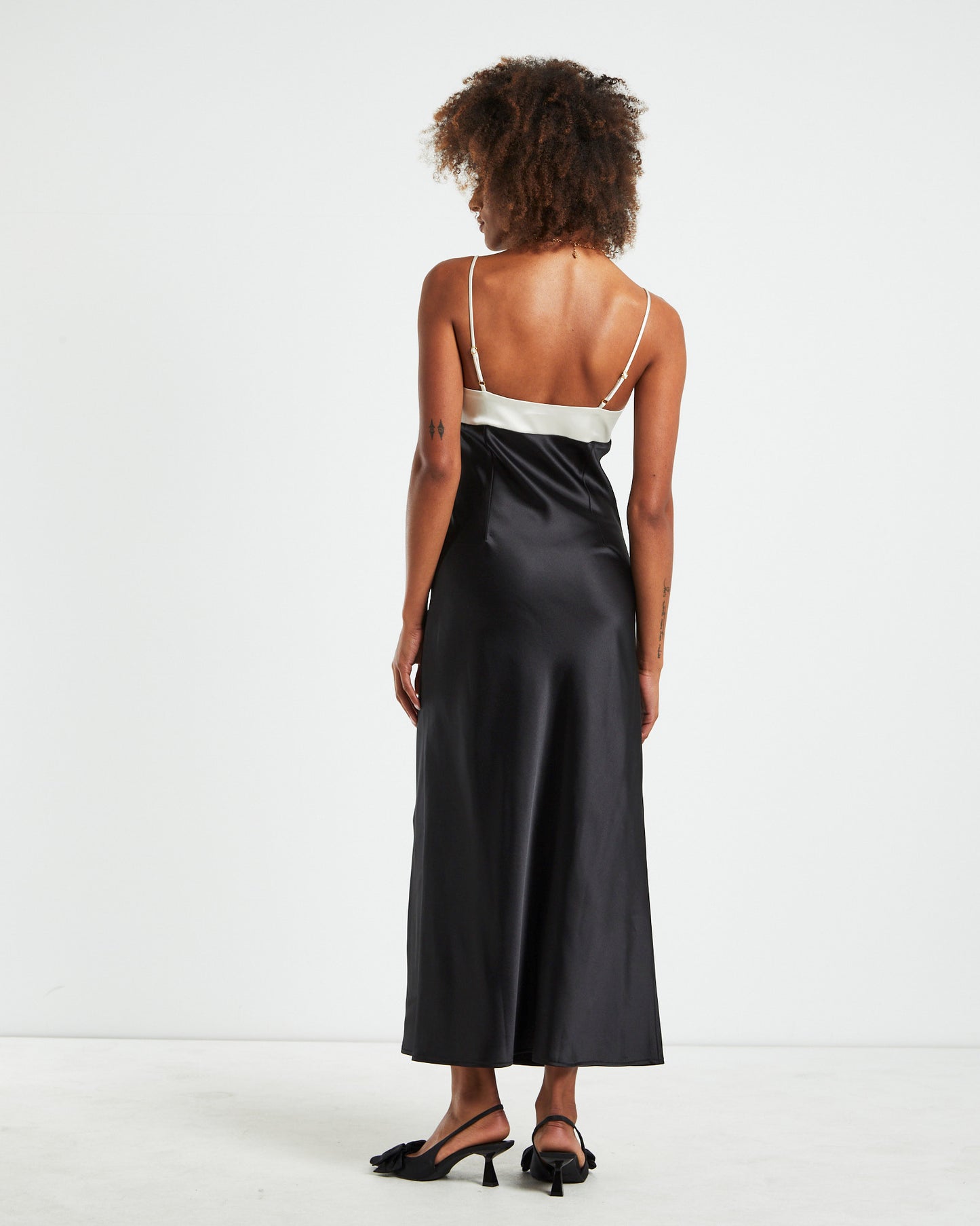 Amanda Colour Block Slip Dress Black/WHite