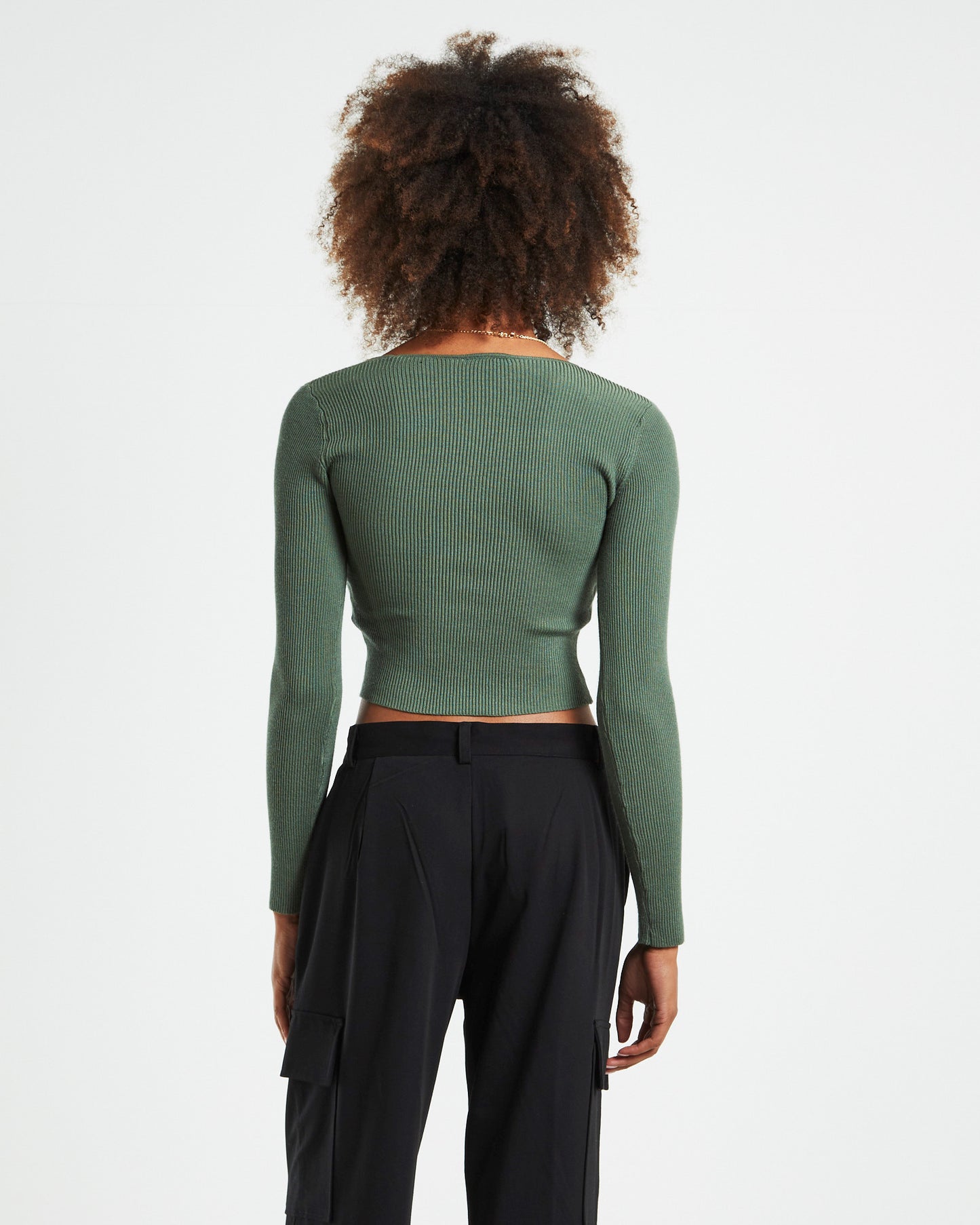 Indy Asymmetric Cut Out Knit Long Sleeve Top