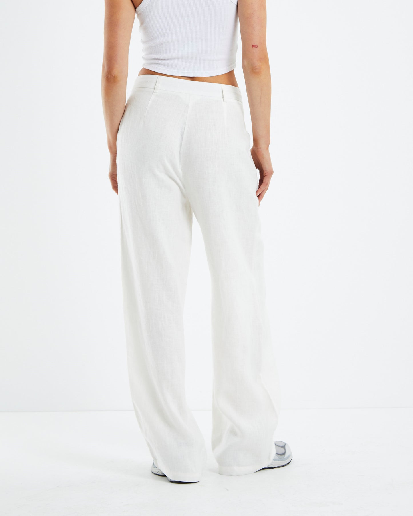 Jaylah Linen Slouch Trousers Cream