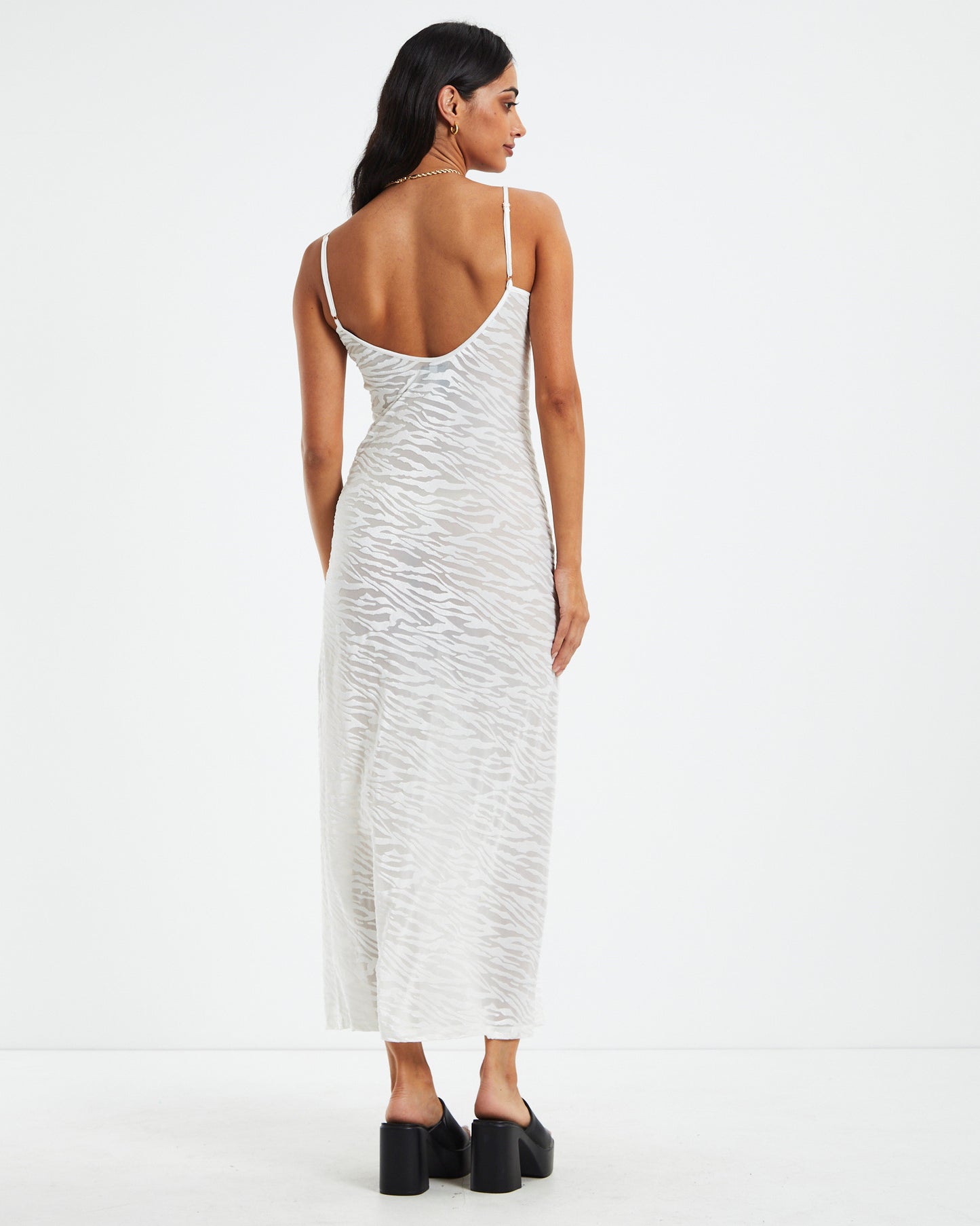 Lottie Mesh Slip Dress White