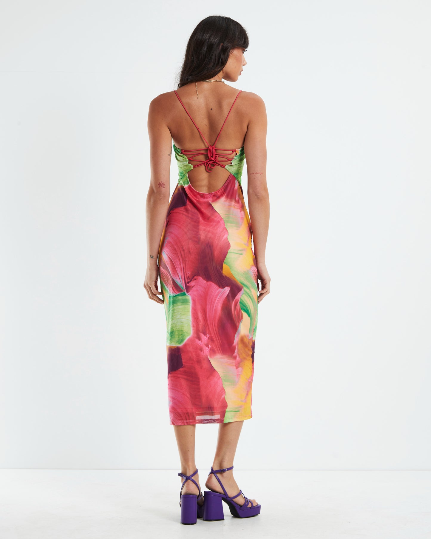 Carmen Mesh Midi Dress Assorted