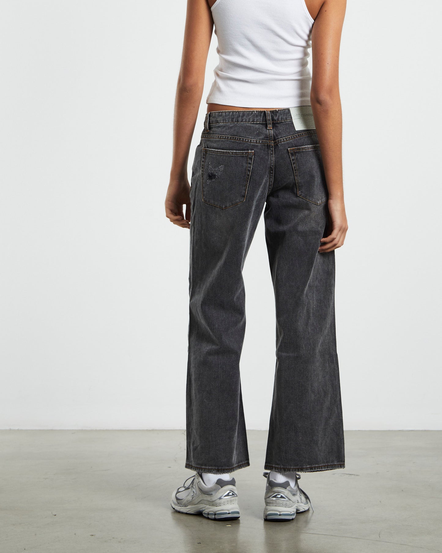 Recycled Lowrider Wide Leg Jeans Black