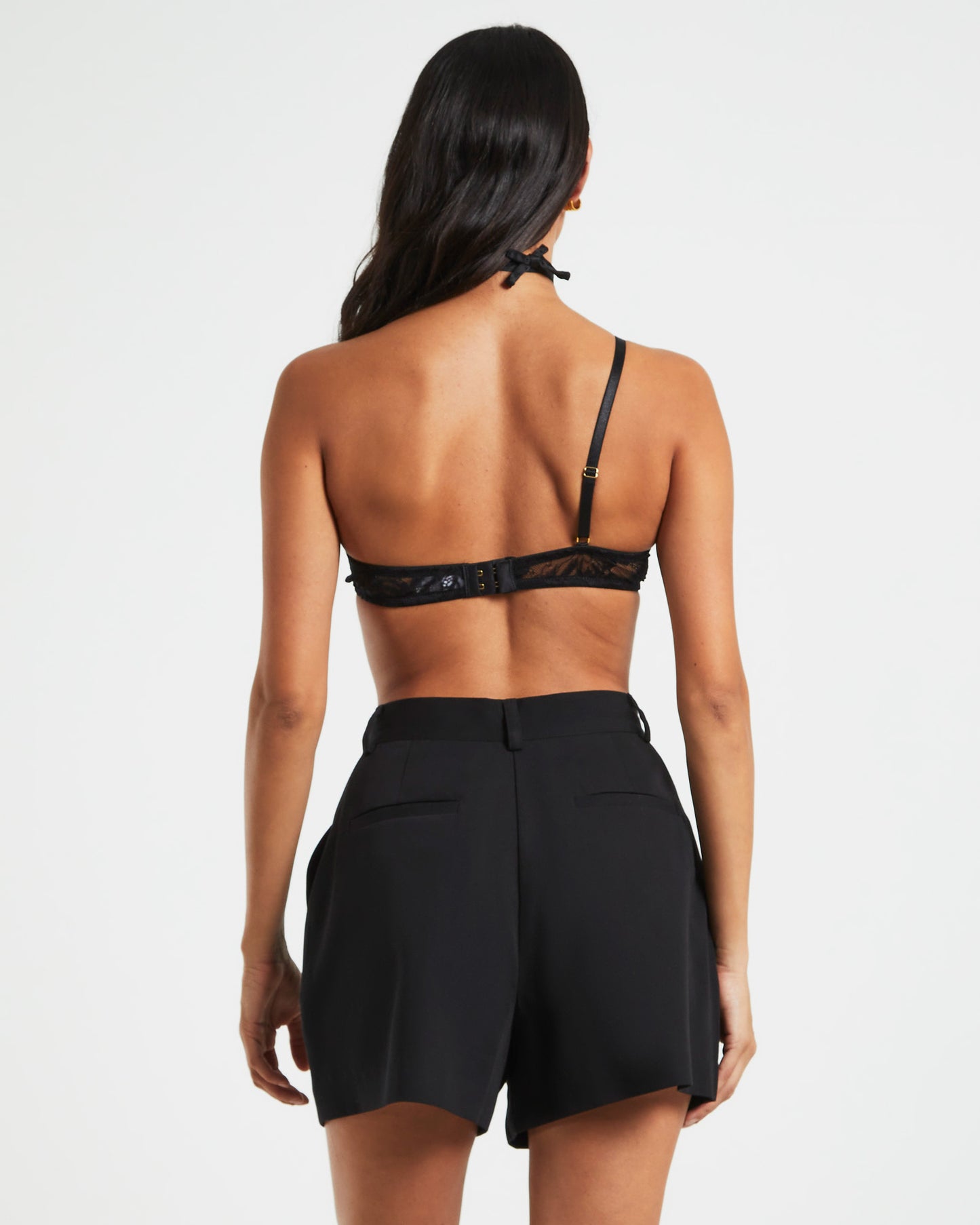 Pamela Mono Wire Cut Out Lace Bra Black