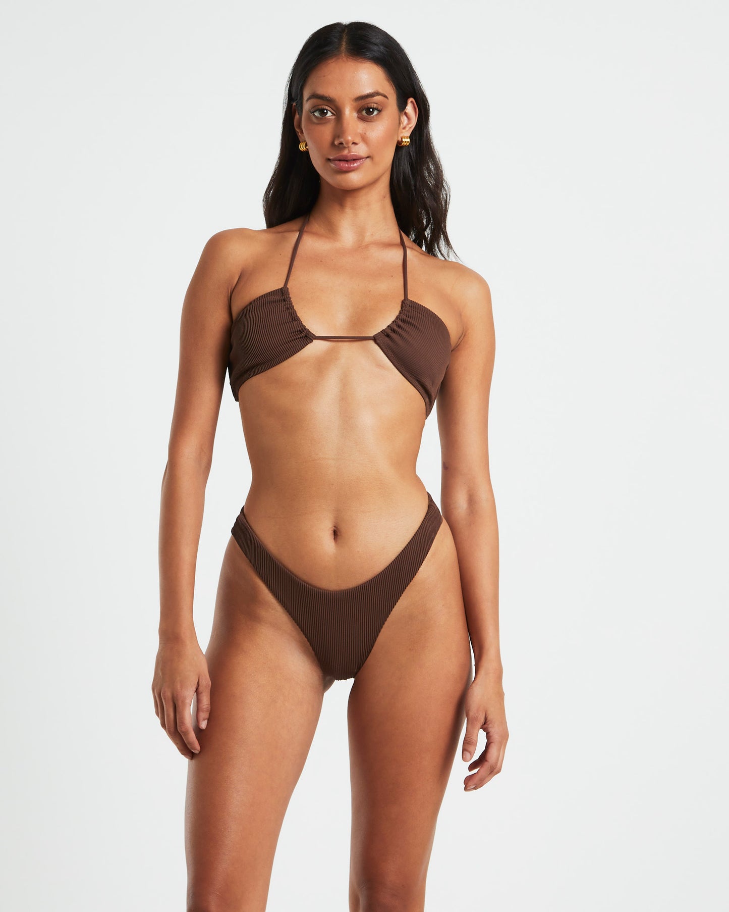 Rib Cross Front Bikini Top