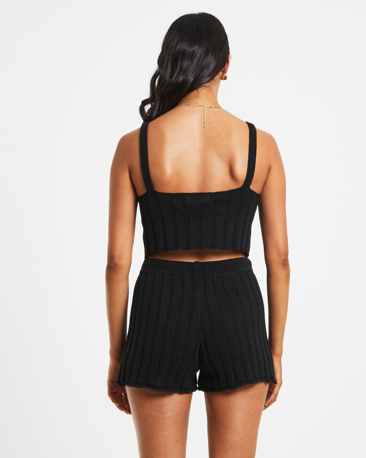 Knit Tank Top in Black