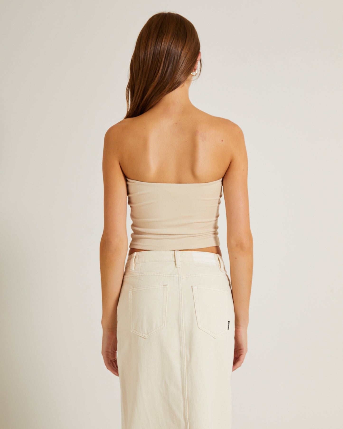 Slinky Strapless Top in Vintage Stone