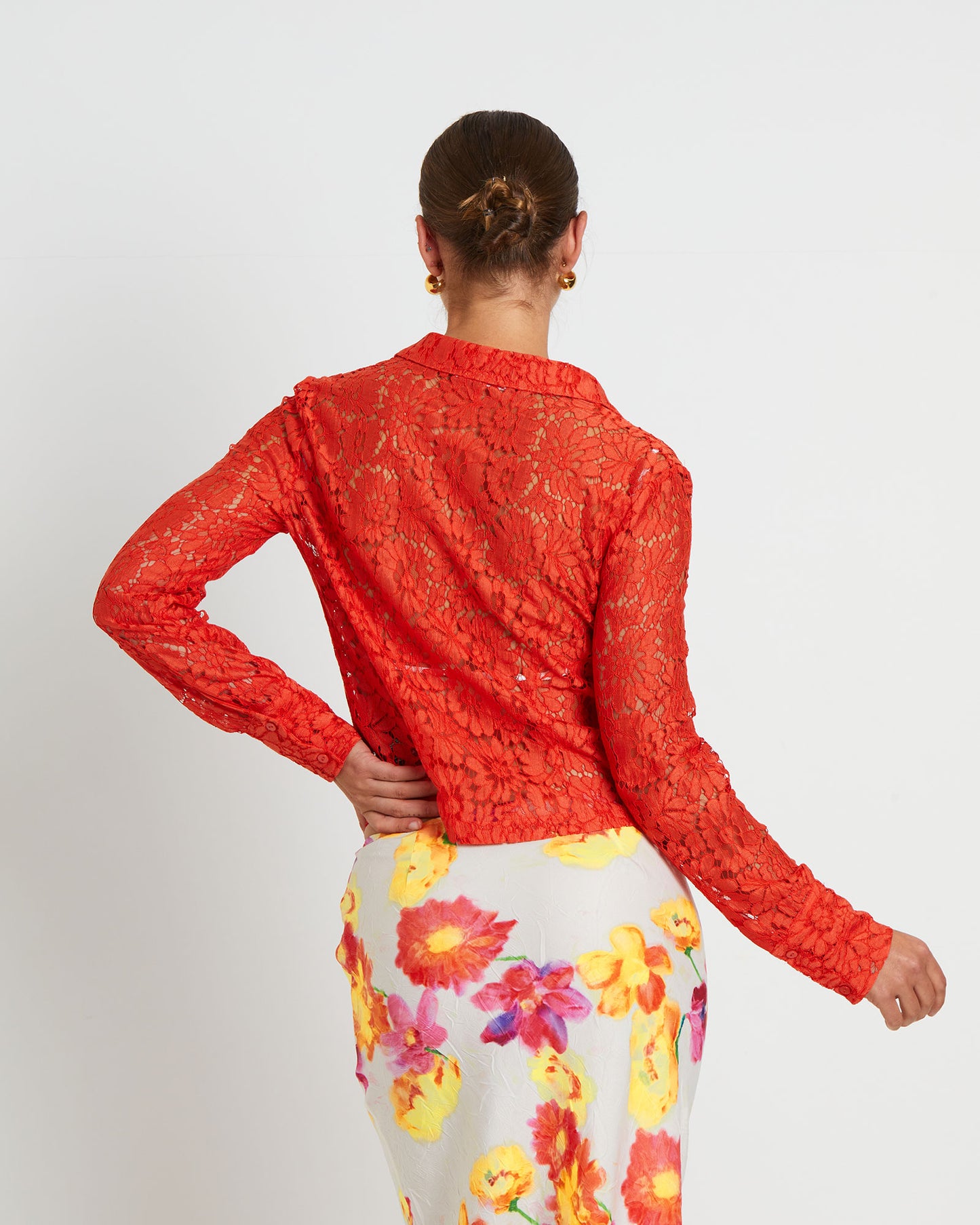 Pip Sheer Lace Long Sleeve Shirt
