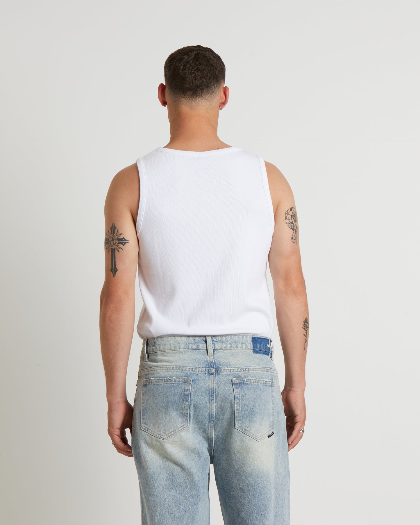 Paramount Ribbed Singlet in White
