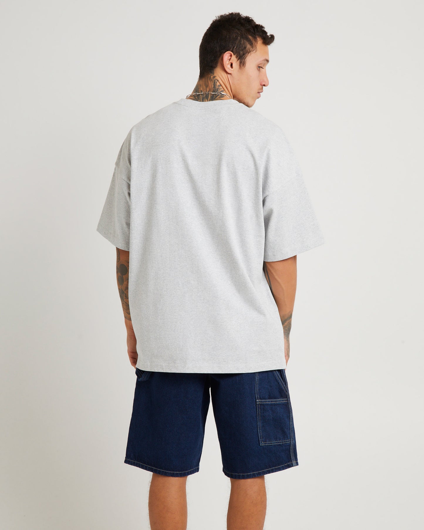 Tri Logo Hornets Oversized T-Shirt in Vintage Grey Marle