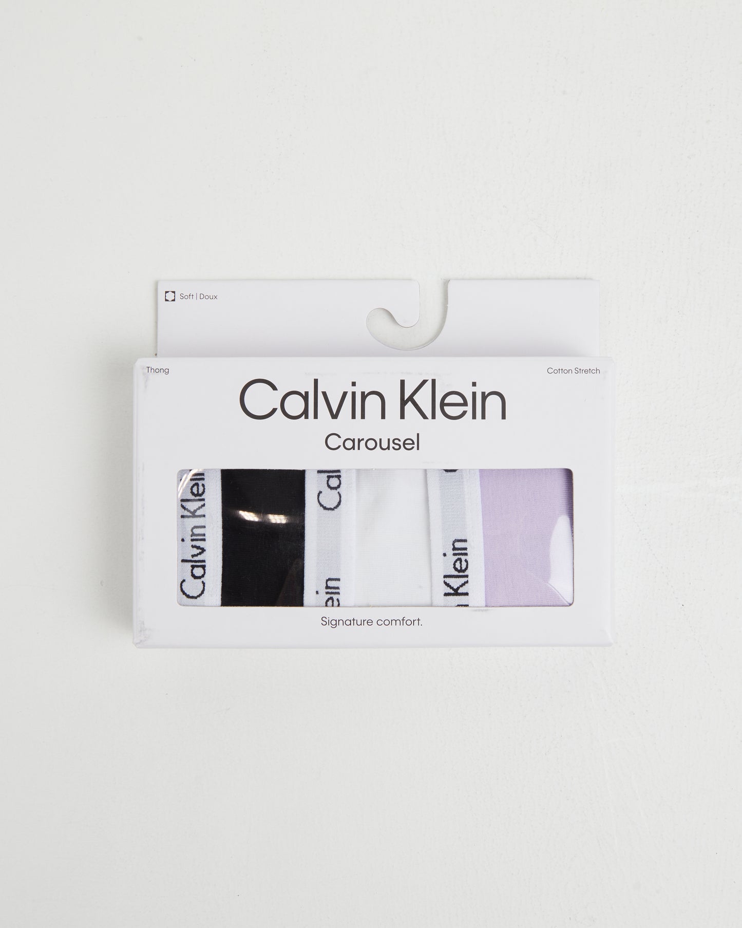 Carousel Thong 3 Pack in Black/White/Pastel