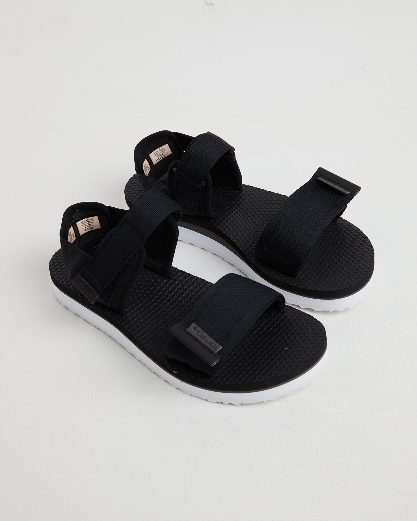 Via Sandals in Black/White