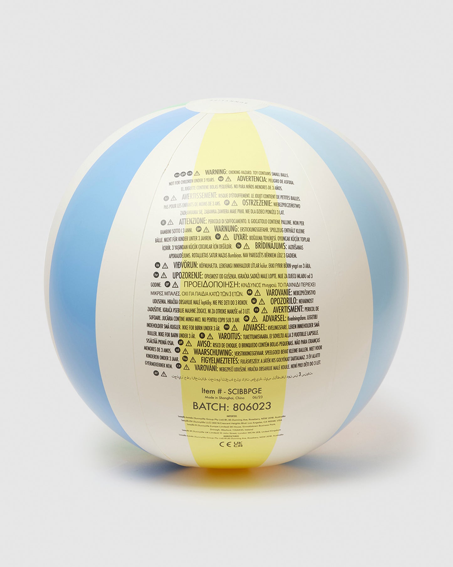 Poolside Inflatable Beach Ball in Pastel Gelato