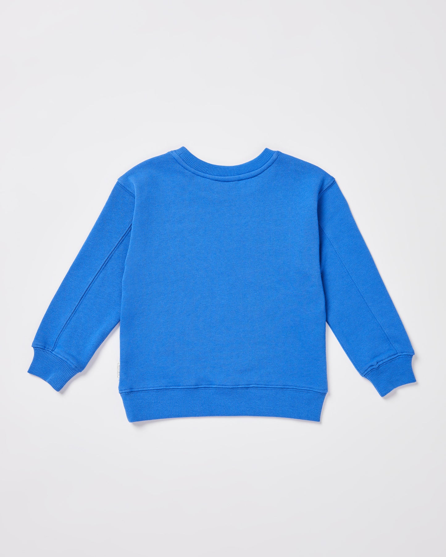 Girls Oversized Wave Origin Fleece Crew Neck Jumper in Cobalt Blue