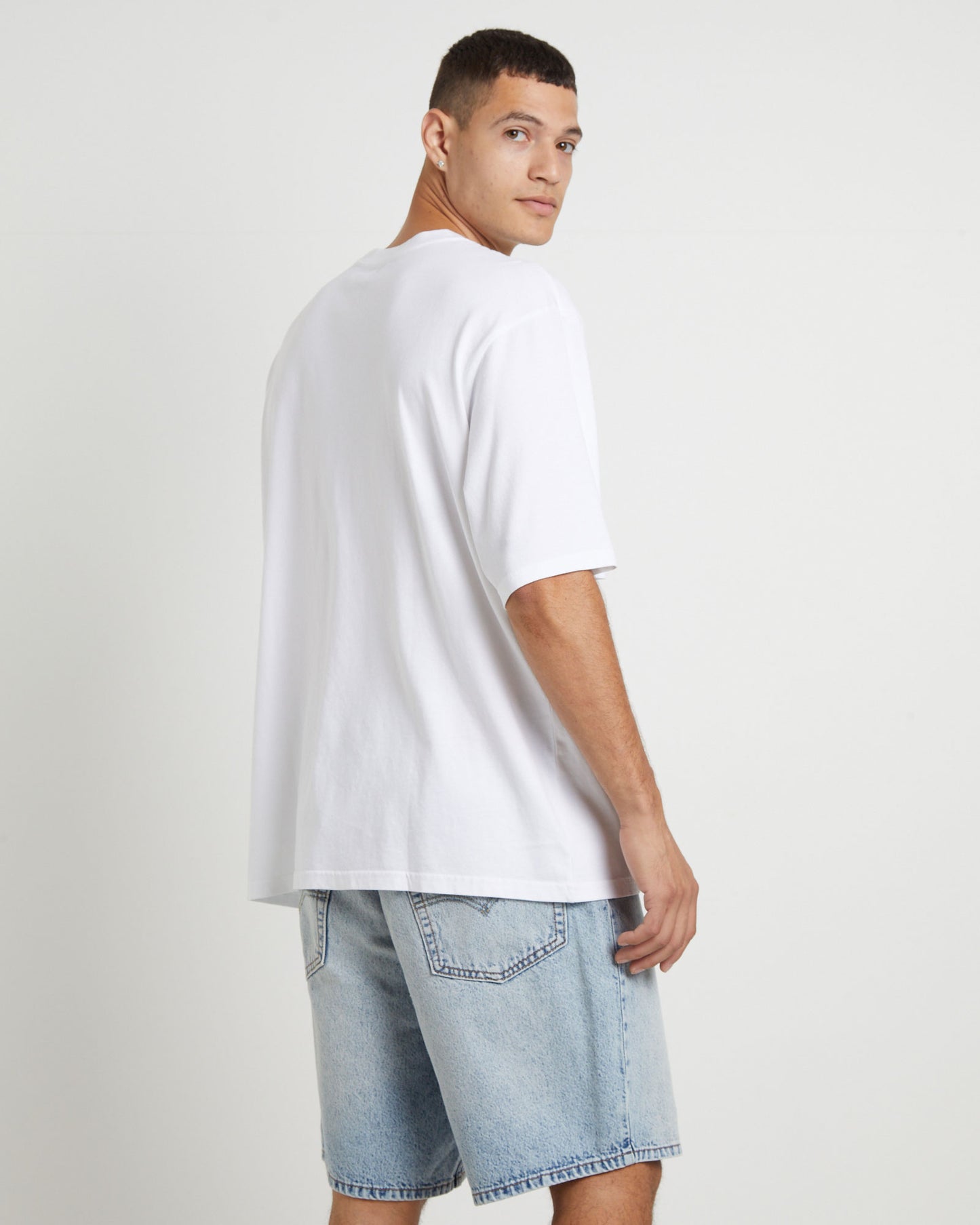 Half Sleeve Baby Tab T-Shirt in Bright White