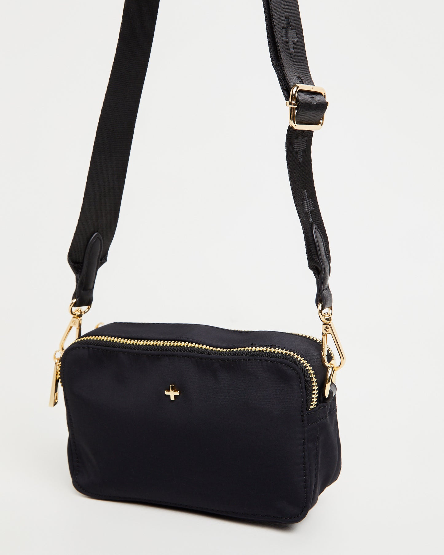 Laroi Cross Body bag in Black Nylon Gold