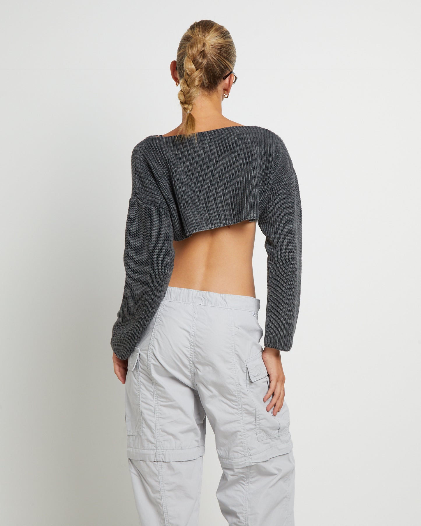 BDG Acid Wash Shrug in Charcoal
