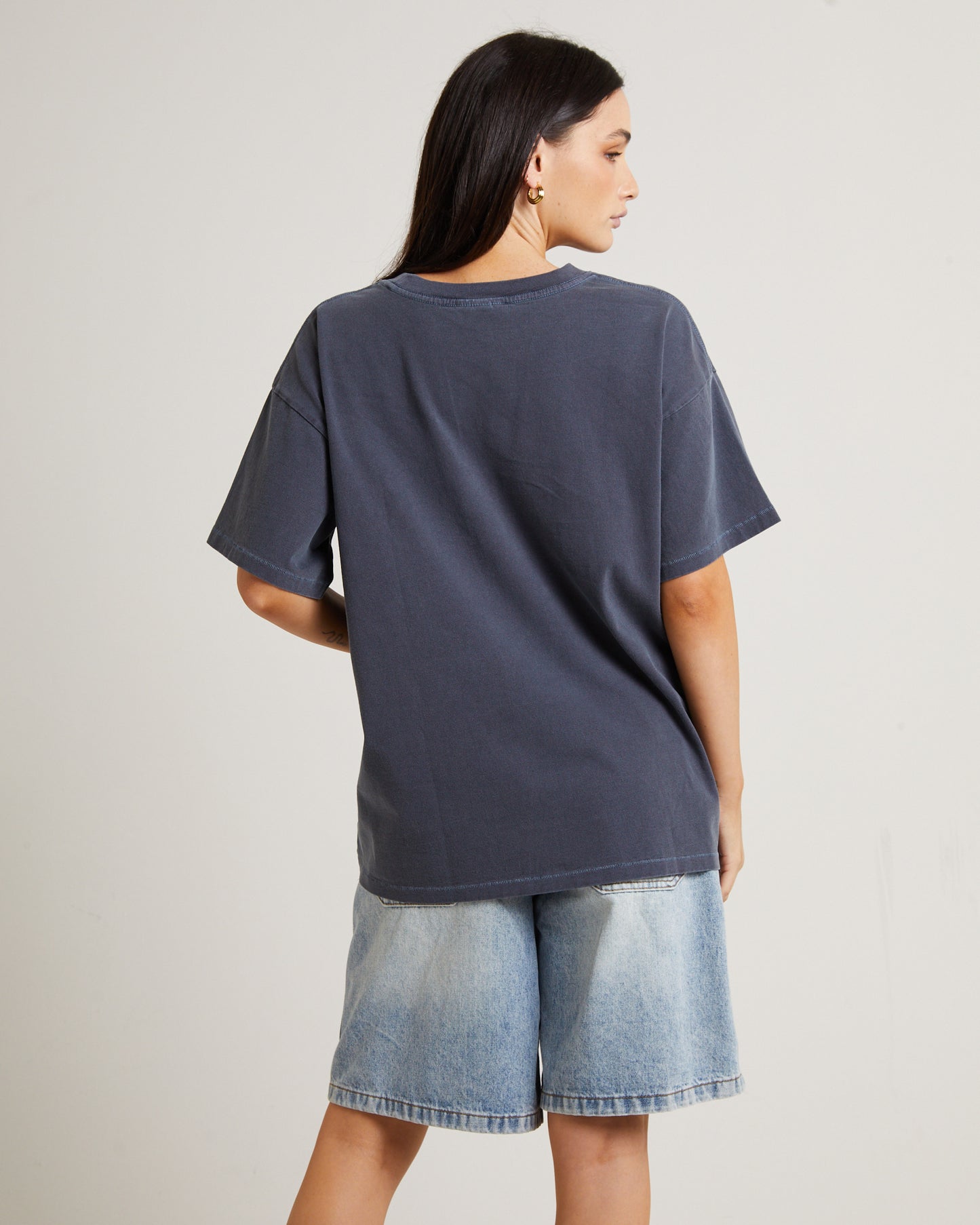 Goth Heart Oversized Tee in Vintage Charcoal