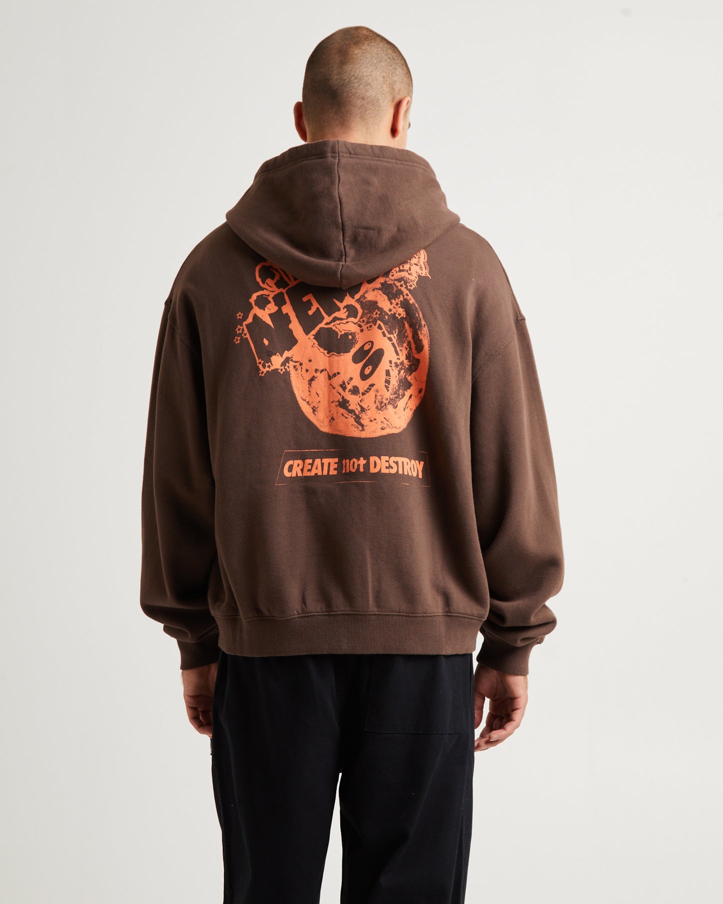 Cosmic Life Recycled Zip Hoodie Coffee