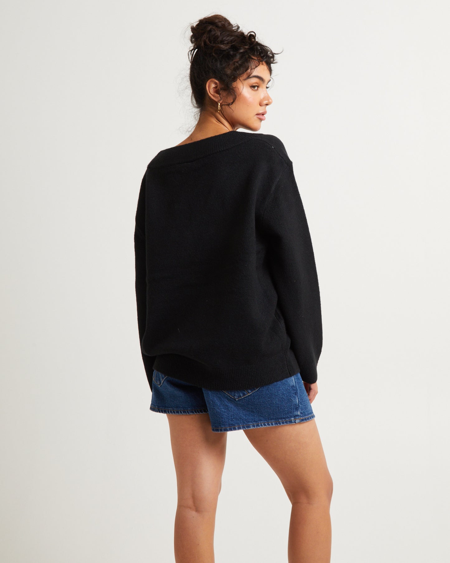 Deep V Neck Slouchy Jumper