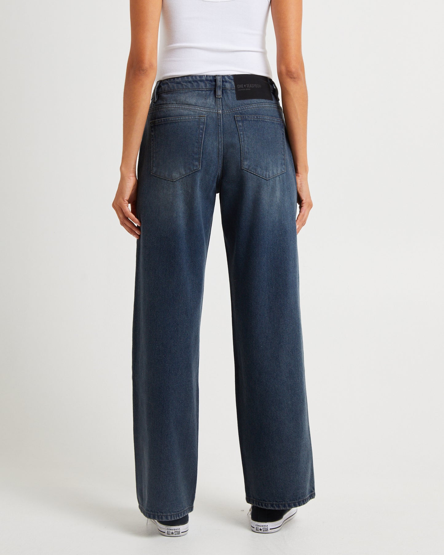 Jacksons Mid Waist Wide Leg Denim Jeans Fox