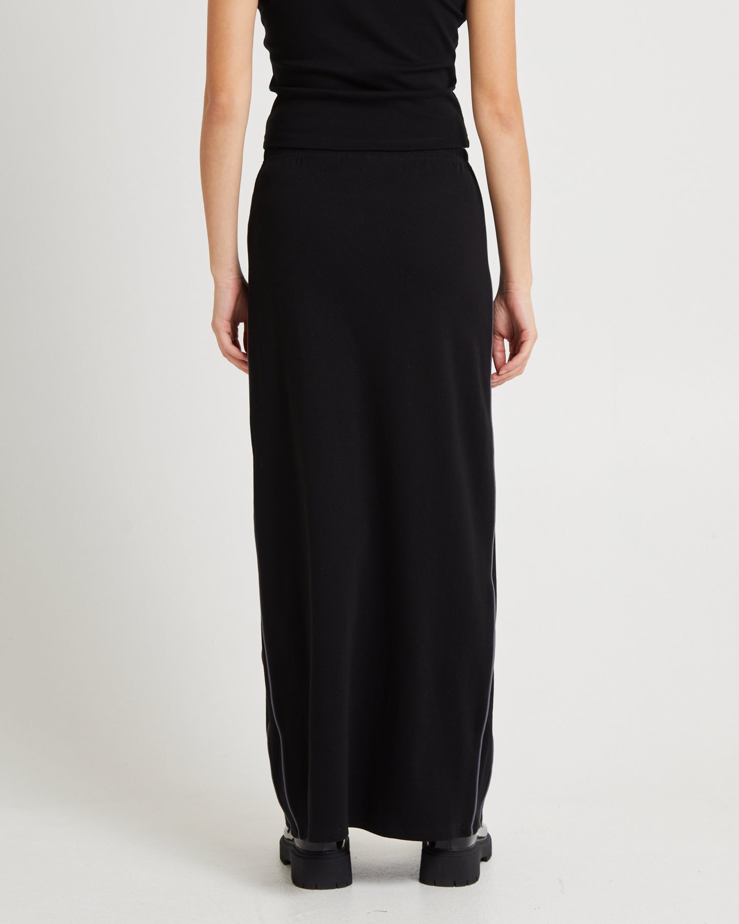 Pitch Piped Maxi Jersey Skirt
