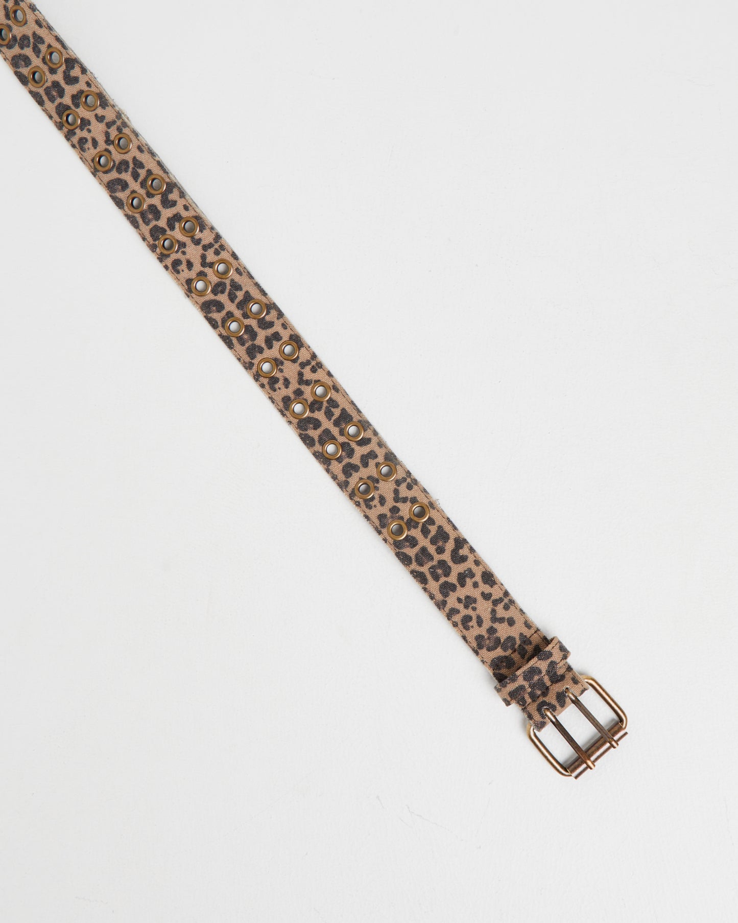 Leopard Canvas Eyelet Belt