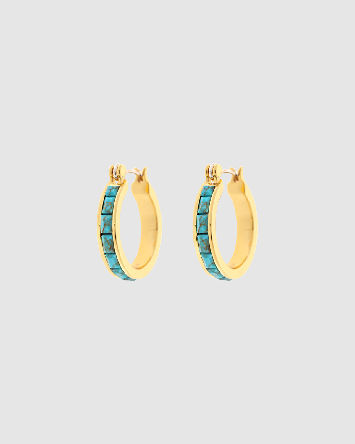 Turquoise Tile Hoop GOLD