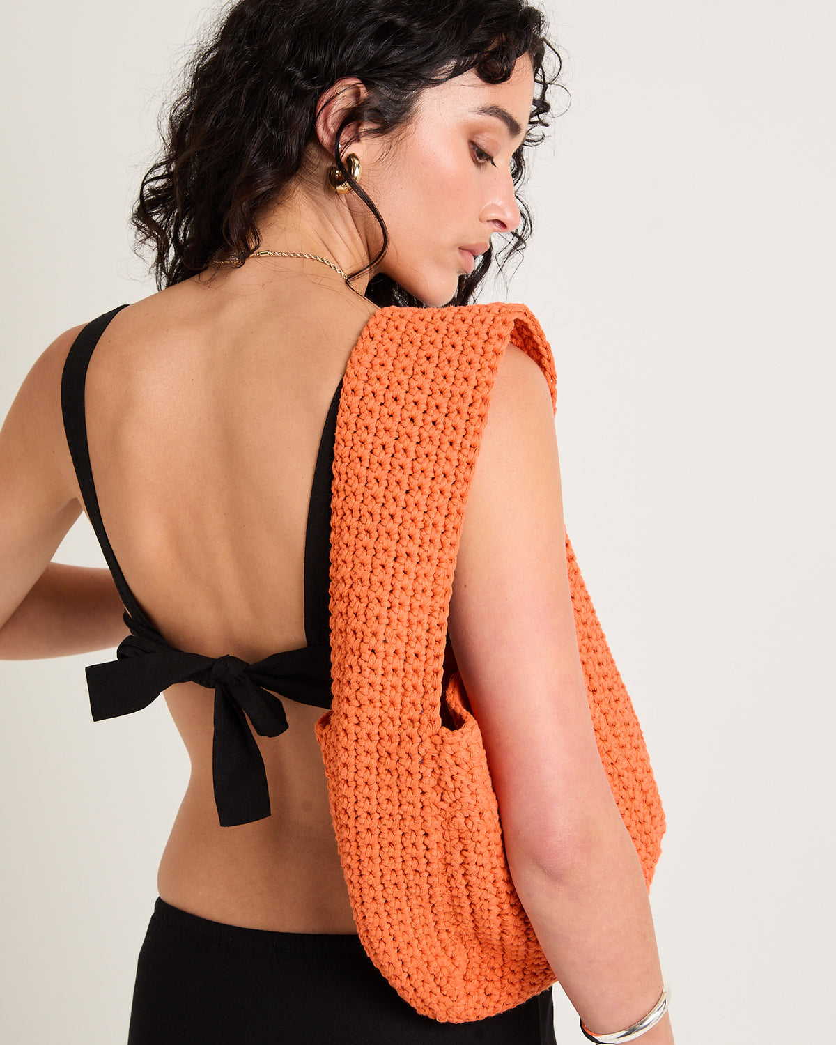 Ayra Crochet Shoulder Bag ORANGE