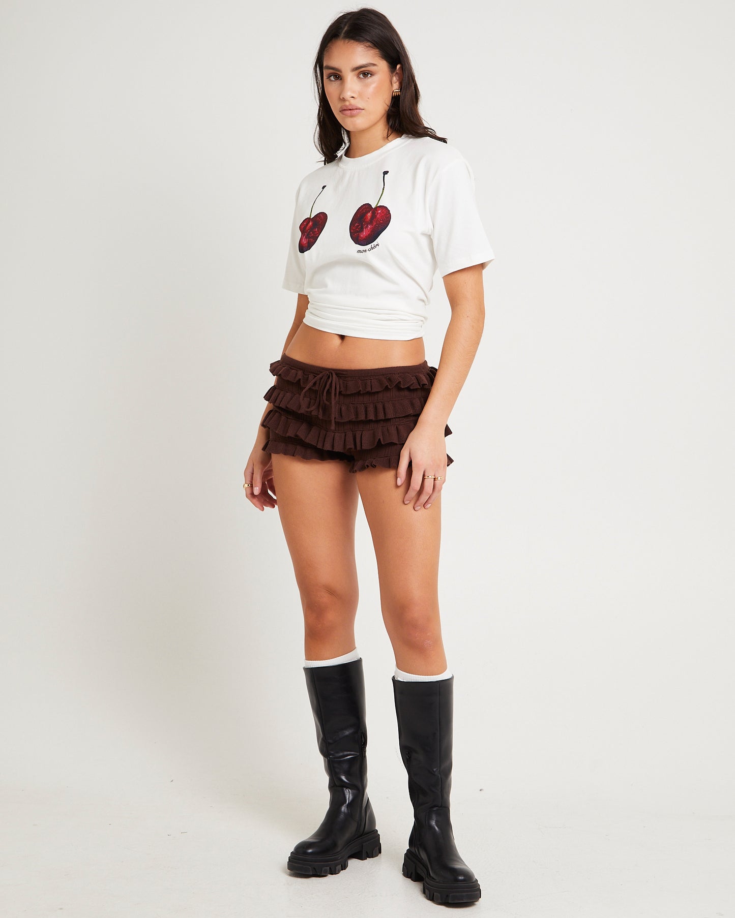 Sweetie Ruffle Knit Hot Shorts