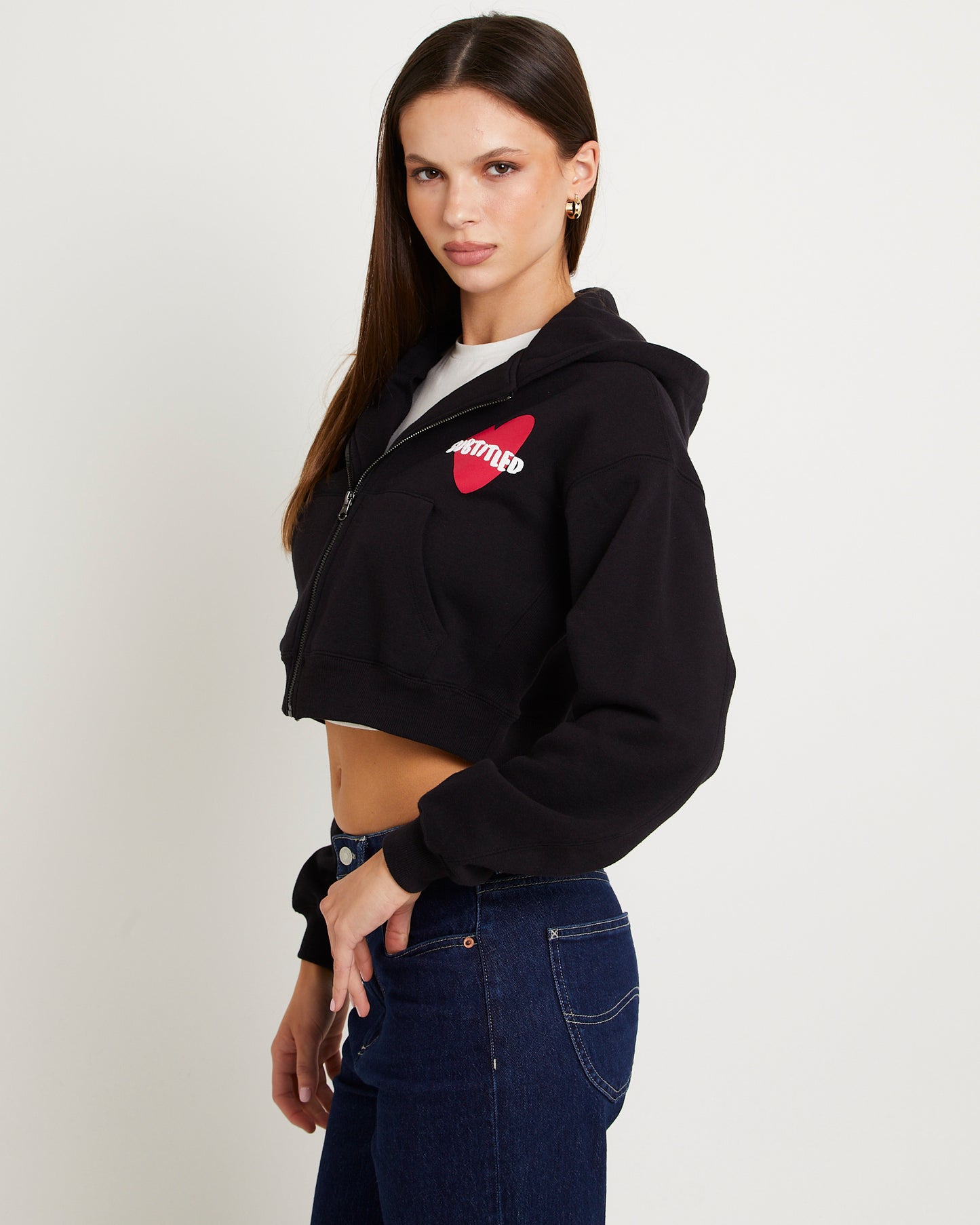 Lovers Club Cropped Zip Hoodie